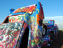 Spray painted Colors of Cadillac ranch photo