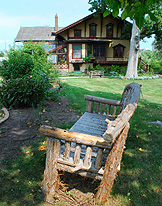 Driftwood Bench at Tinker Cottage