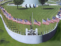 Battleship South Dakota Park Memorail Flags photo